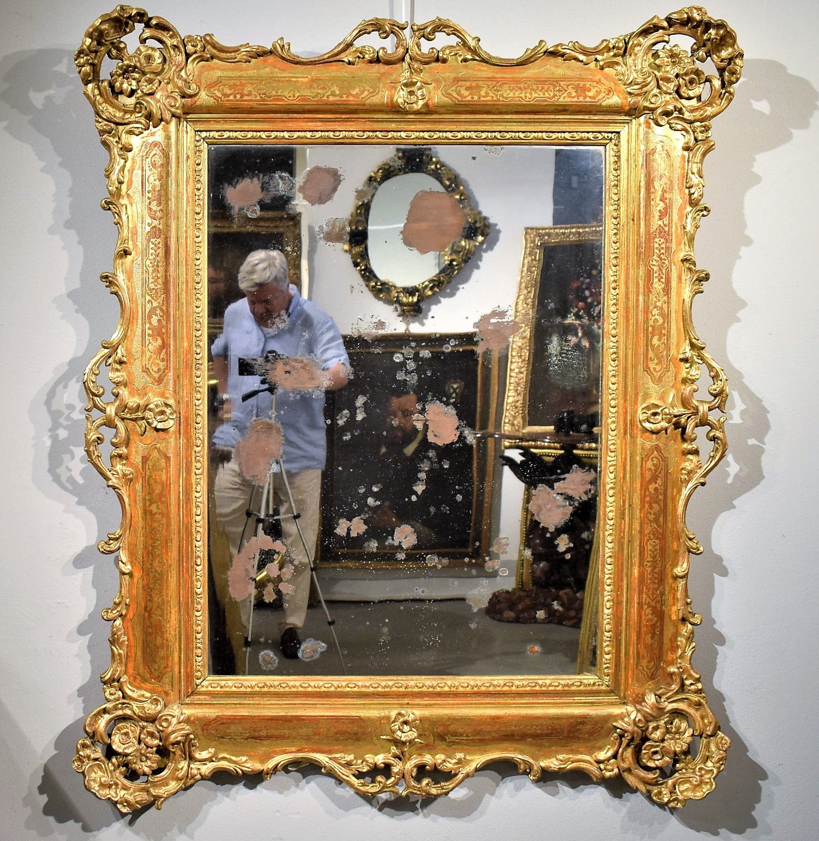 Grande specchiera dorata Luigi XV